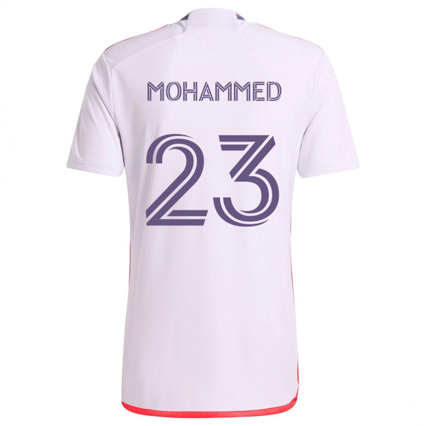 Børn Shak Mohammed #23 Hvid Rød Lilla Udebane Spillertrøjer 2024/25 Trøje T-Shirt