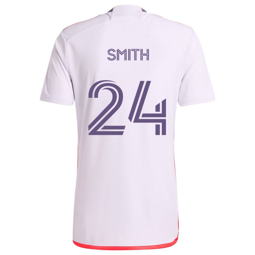 Børn Kyle Smith #24 Hvid Rød Lilla Udebane Spillertrøjer 2024/25 Trøje T-Shirt