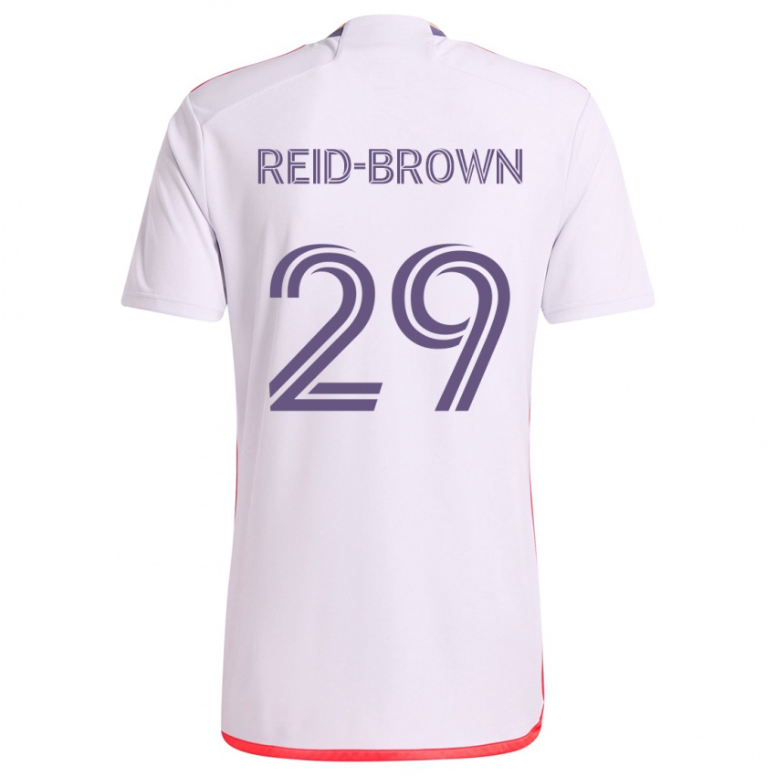 Børn Tahir Reid-Brown #29 Hvid Rød Lilla Udebane Spillertrøjer 2024/25 Trøje T-Shirt