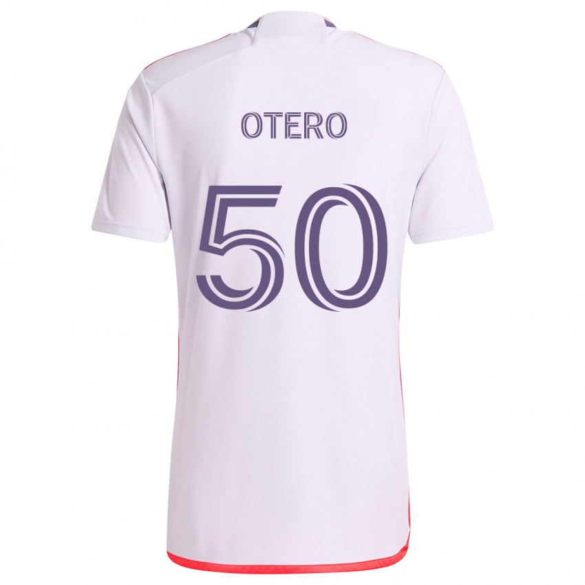 Børn Javier Otero #50 Hvid Rød Lilla Udebane Spillertrøjer 2024/25 Trøje T-Shirt