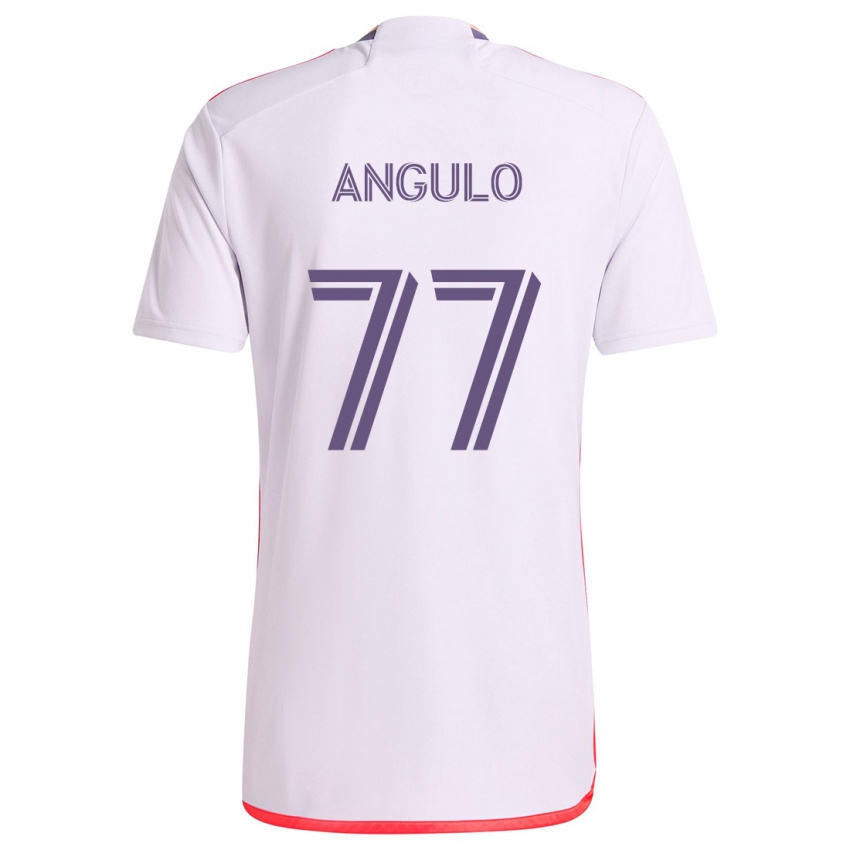 Børn Iván Angulo #77 Hvid Rød Lilla Udebane Spillertrøjer 2024/25 Trøje T-Shirt