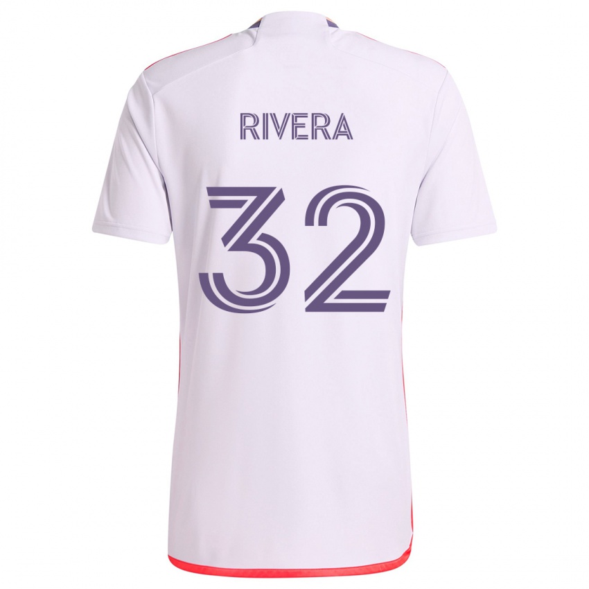 Børn Wilfredo Rivera #32 Hvid Rød Lilla Udebane Spillertrøjer 2024/25 Trøje T-Shirt