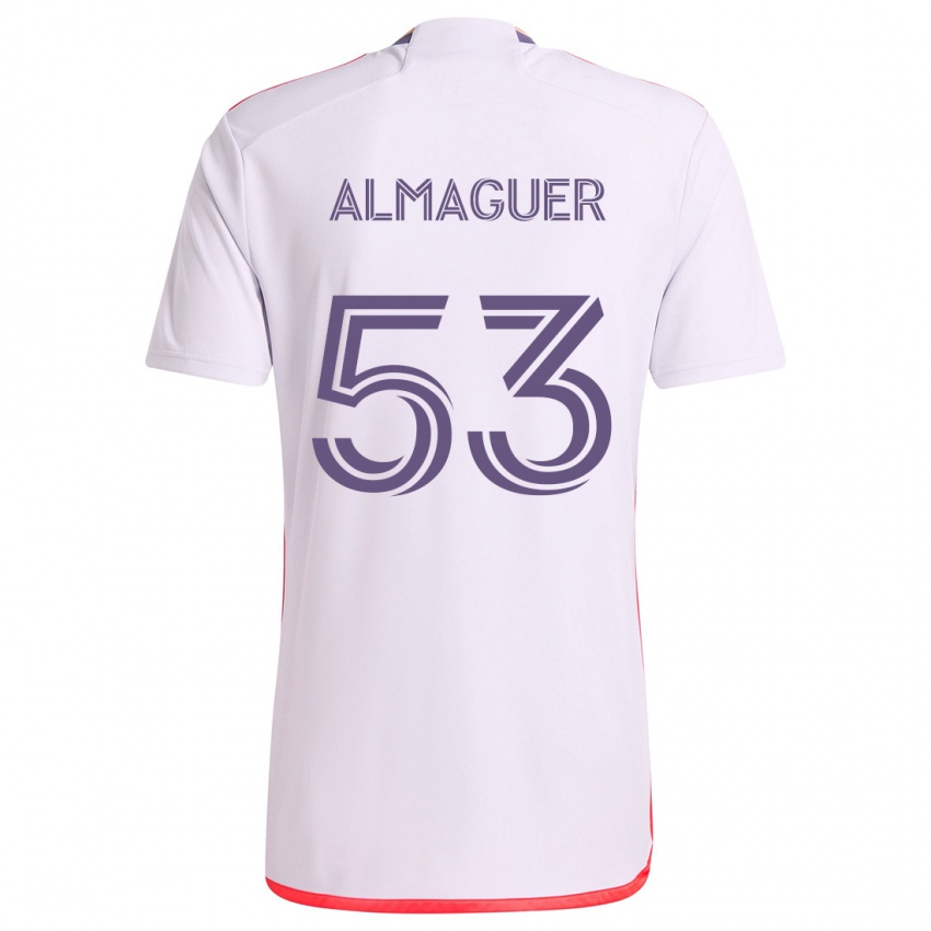 Børn Jorge Almaguer #53 Hvid Rød Lilla Udebane Spillertrøjer 2024/25 Trøje T-Shirt