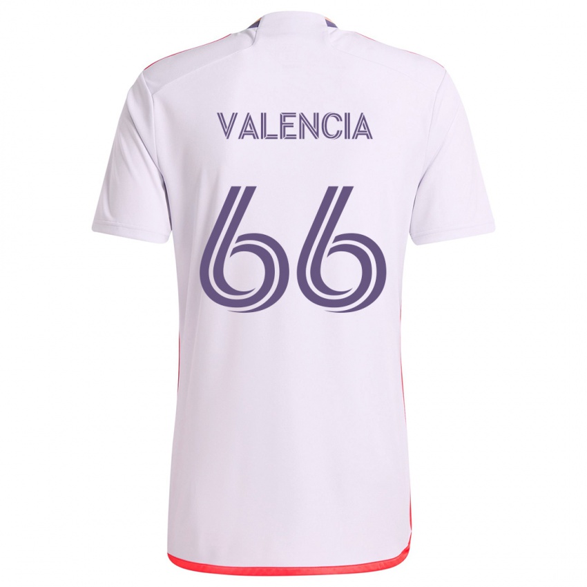 Børn Yeiler Valencia #66 Hvid Rød Lilla Udebane Spillertrøjer 2024/25 Trøje T-Shirt