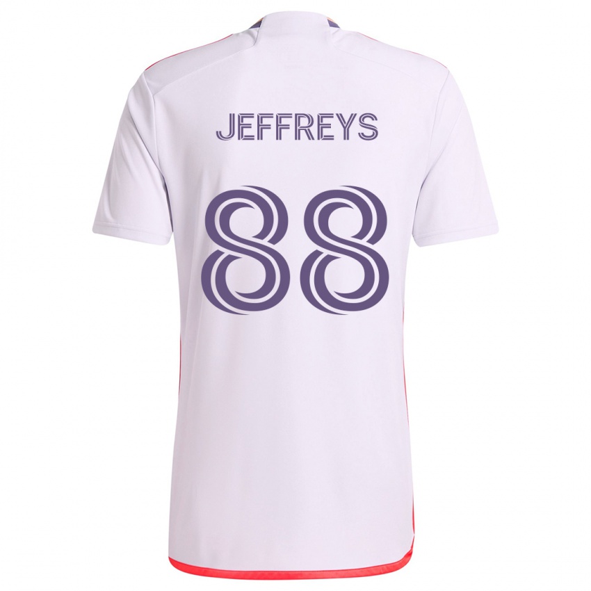 Børn Tj Jeffreys #88 Hvid Rød Lilla Udebane Spillertrøjer 2024/25 Trøje T-Shirt