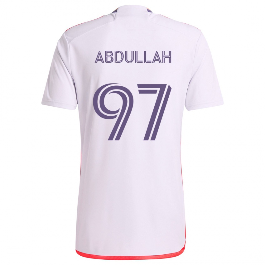 Børn Majed Abdullah #97 Hvid Rød Lilla Udebane Spillertrøjer 2024/25 Trøje T-Shirt