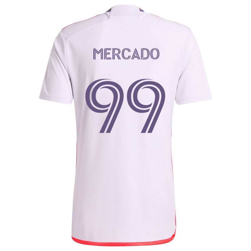 Børn Carlos Mercado #99 Hvid Rød Lilla Udebane Spillertrøjer 2024/25 Trøje T-Shirt