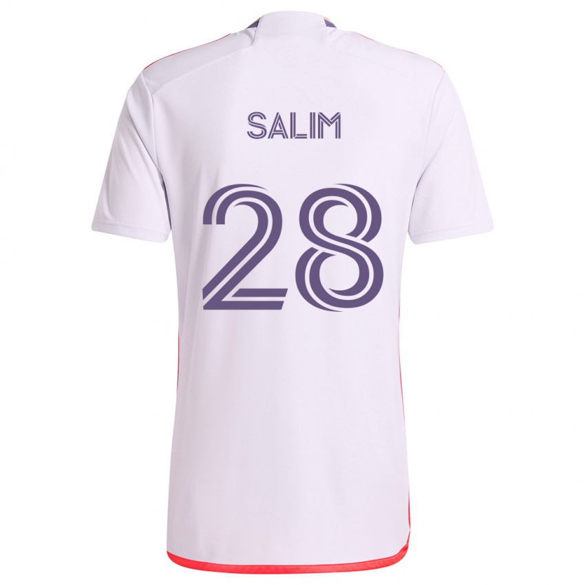 Børn Abdi Salim #28 Hvid Rød Lilla Udebane Spillertrøjer 2024/25 Trøje T-Shirt