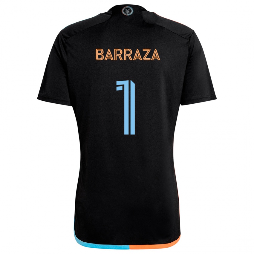 Børn Luis Barraza #1 Sort Orange Blå Udebane Spillertrøjer 2024/25 Trøje T-Shirt