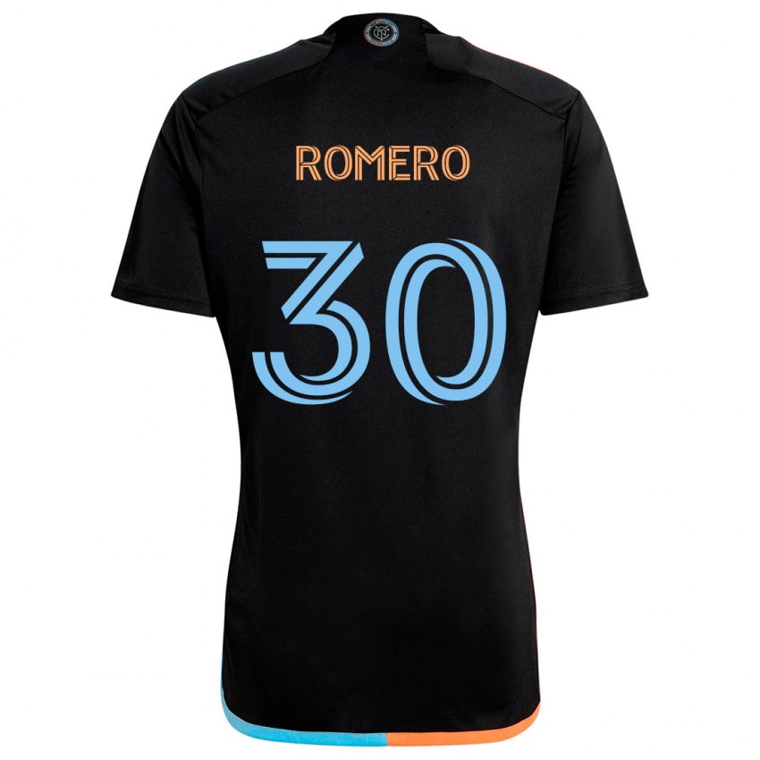 Børn Tomás Romero #30 Sort Orange Blå Udebane Spillertrøjer 2024/25 Trøje T-Shirt