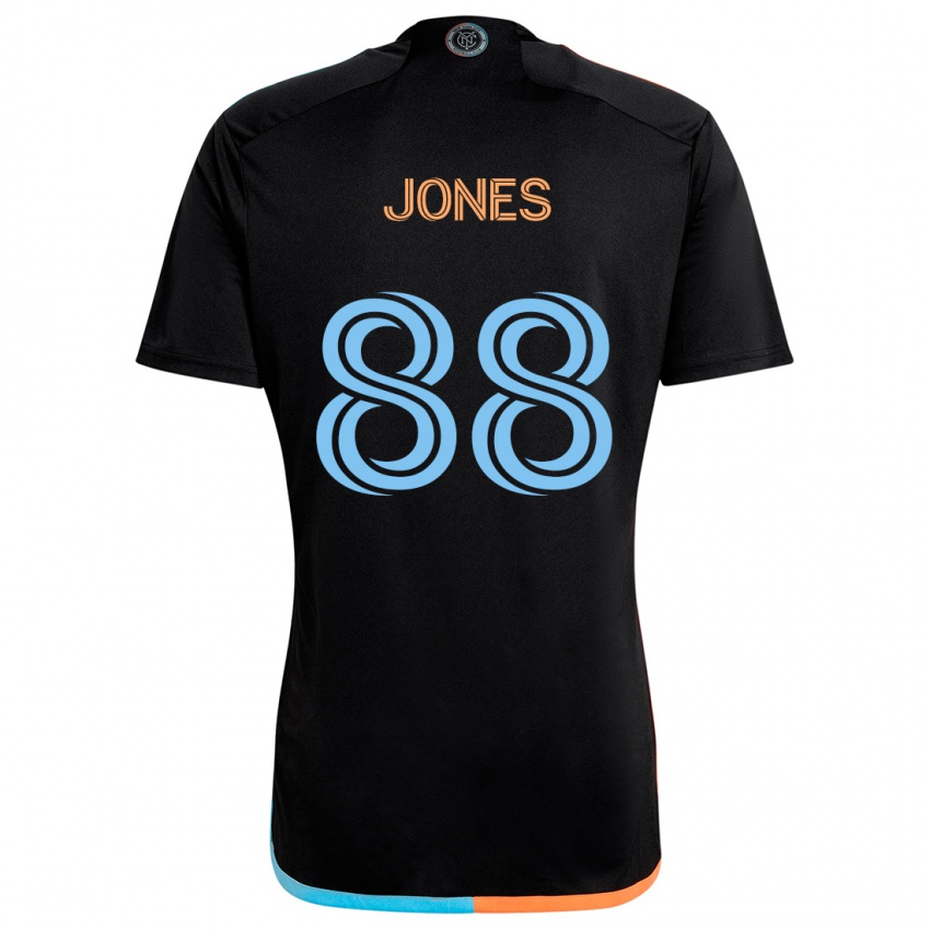 Børn Malachi Jones #88 Sort Orange Blå Udebane Spillertrøjer 2024/25 Trøje T-Shirt