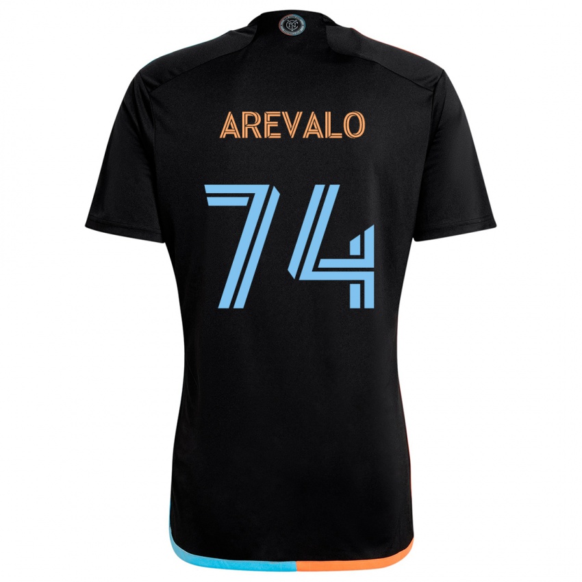 Børn Ronny Arévalo #74 Sort Orange Blå Udebane Spillertrøjer 2024/25 Trøje T-Shirt