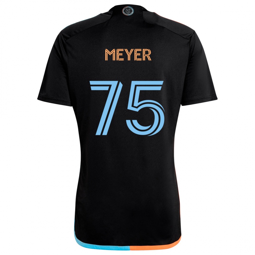 Børn Will Meyer #75 Sort Orange Blå Udebane Spillertrøjer 2024/25 Trøje T-Shirt