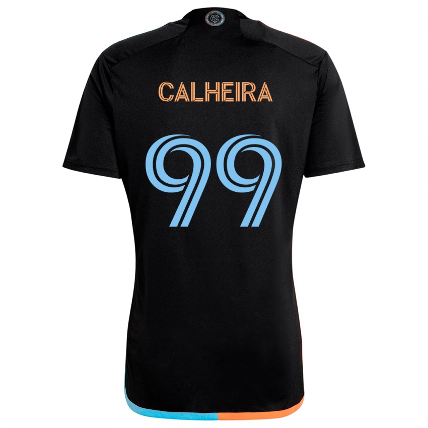 Børn Taylor Calheira #99 Sort Orange Blå Udebane Spillertrøjer 2024/25 Trøje T-Shirt