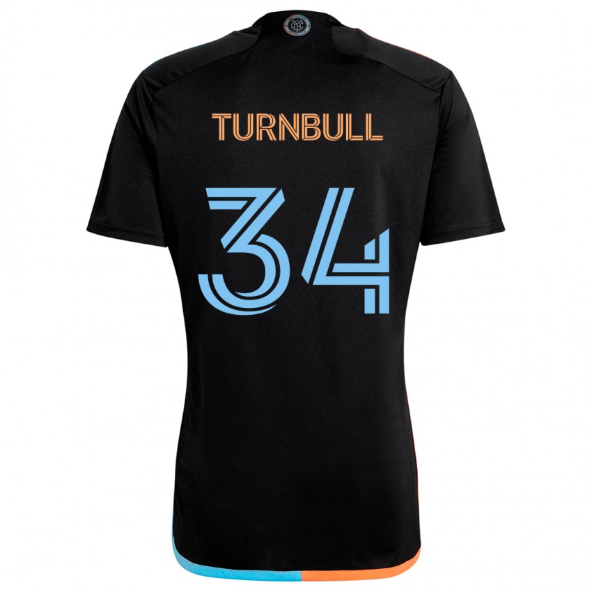 Børn Stephen Turnbull #34 Sort Orange Blå Udebane Spillertrøjer 2024/25 Trøje T-Shirt