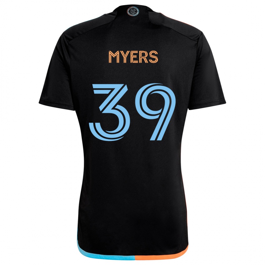 Børn Md Myers #39 Sort Orange Blå Udebane Spillertrøjer 2024/25 Trøje T-Shirt