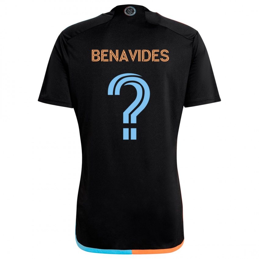 Børn Matthew Benavides #0 Sort Orange Blå Udebane Spillertrøjer 2024/25 Trøje T-Shirt