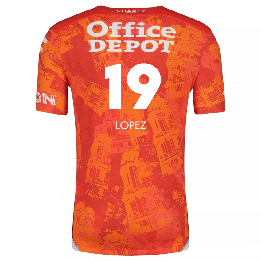 Børn Javier Eduardo López #19 Orange Hvid Udebane Spillertrøjer 2024/25 Trøje T-Shirt