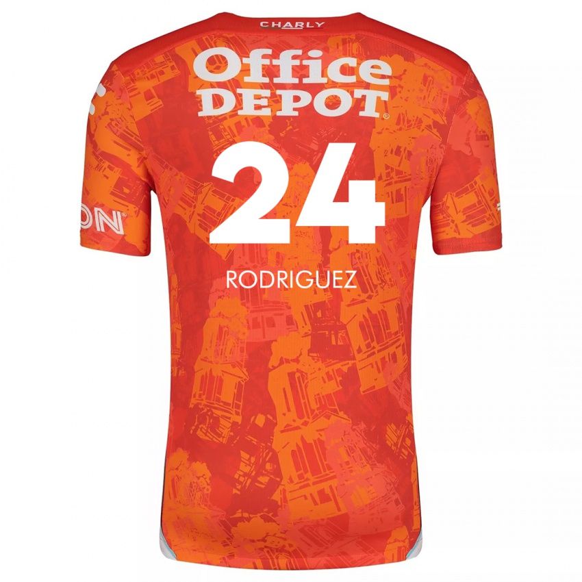 Børn Luis Rodriguez #24 Orange Hvid Udebane Spillertrøjer 2024/25 Trøje T-Shirt