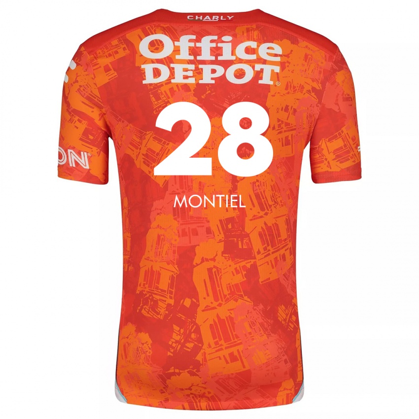 Børn Elías Montiel #28 Orange Hvid Udebane Spillertrøjer 2024/25 Trøje T-Shirt