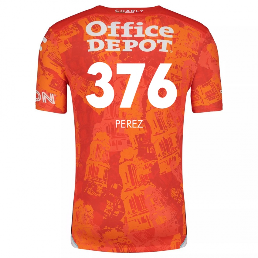 Børn Abraham Pérez #376 Orange Hvid Udebane Spillertrøjer 2024/25 Trøje T-Shirt