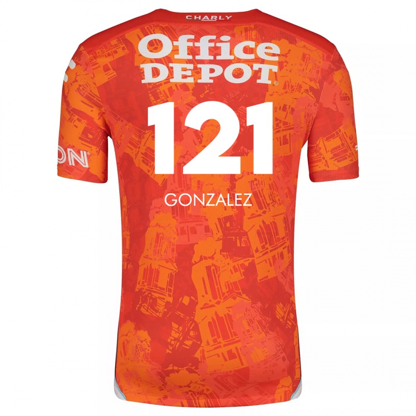 Børn Cristian González #121 Orange Hvid Udebane Spillertrøjer 2024/25 Trøje T-Shirt