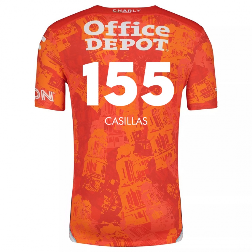 Børn Johan Casillas #155 Orange Hvid Udebane Spillertrøjer 2024/25 Trøje T-Shirt