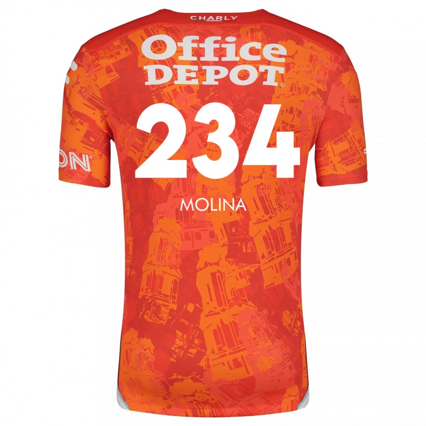 Børn Yoshimar Molina #234 Orange Hvid Udebane Spillertrøjer 2024/25 Trøje T-Shirt