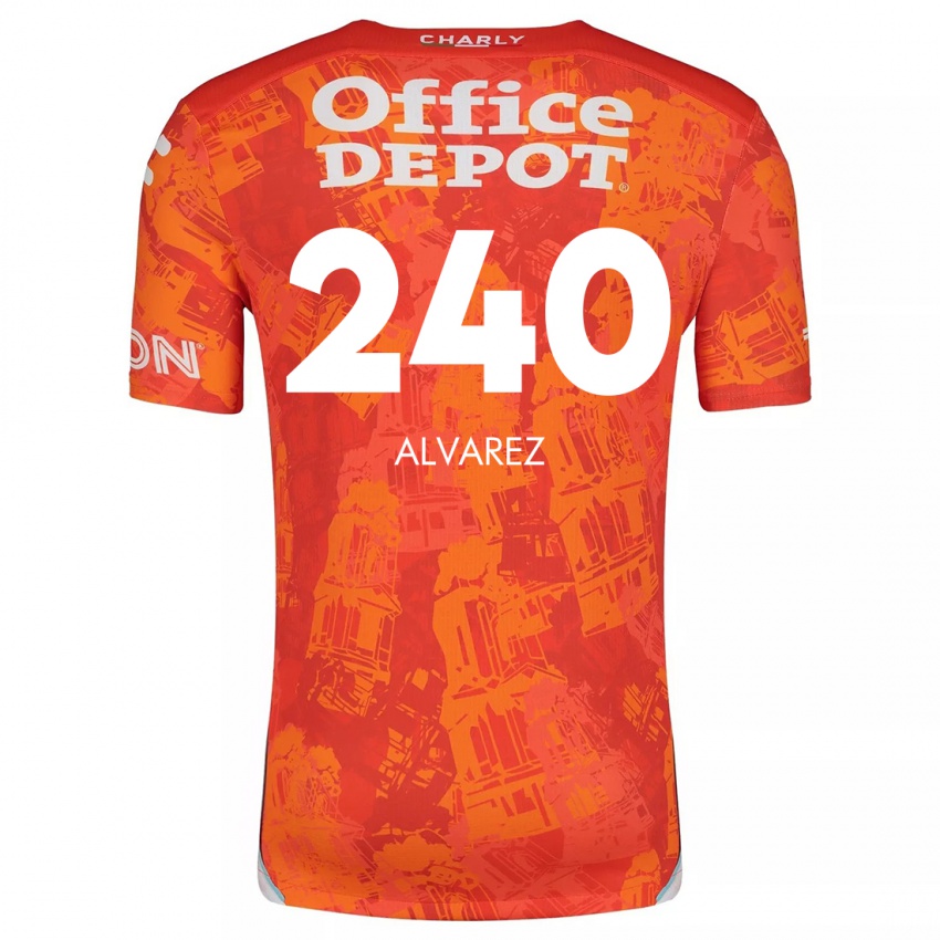 Børn Gael Álvarez #240 Orange Hvid Udebane Spillertrøjer 2024/25 Trøje T-Shirt