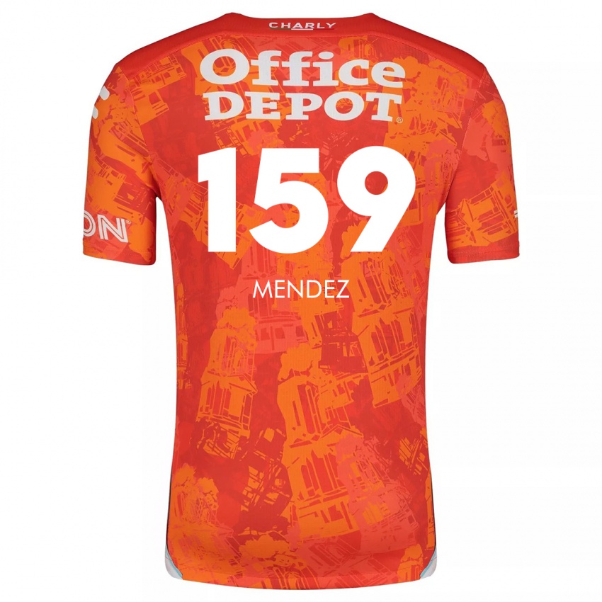 Børn Daniel Méndez #159 Orange Hvid Udebane Spillertrøjer 2024/25 Trøje T-Shirt