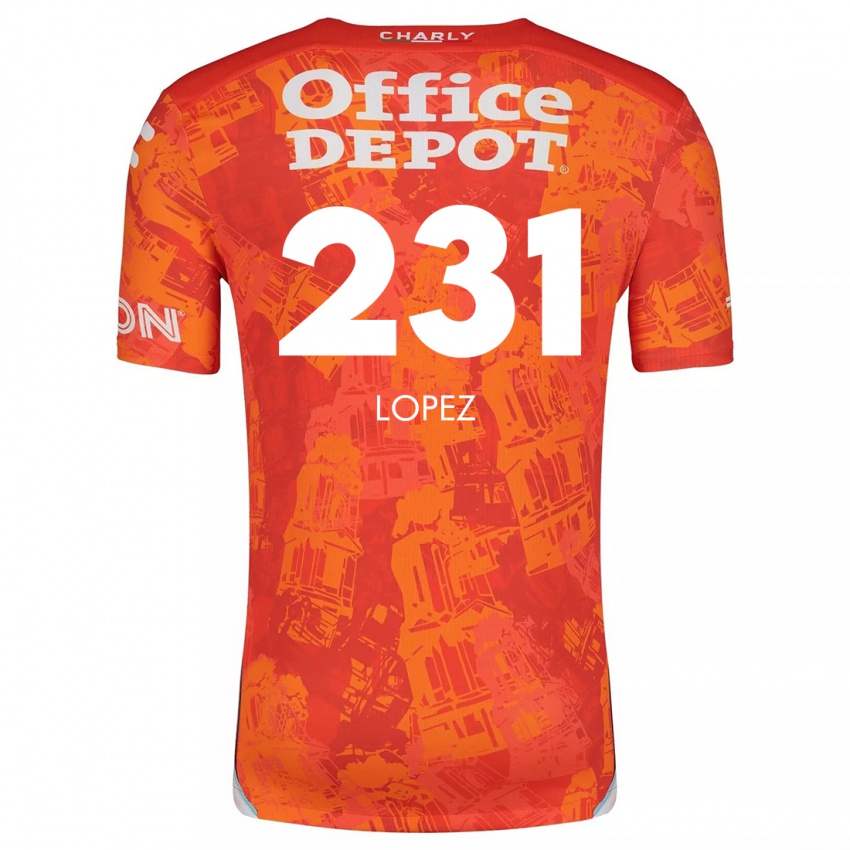 Børn Víctor López #231 Orange Hvid Udebane Spillertrøjer 2024/25 Trøje T-Shirt