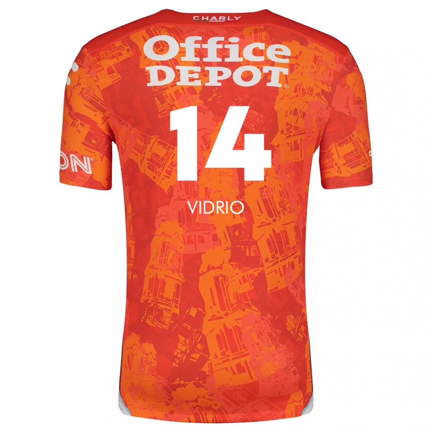 Børn Nailea Vidrio #14 Orange Hvid Udebane Spillertrøjer 2024/25 Trøje T-Shirt