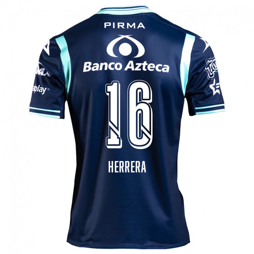 Børn Alberto Herrera #16 Marine Blå Udebane Spillertrøjer 2024/25 Trøje T-Shirt