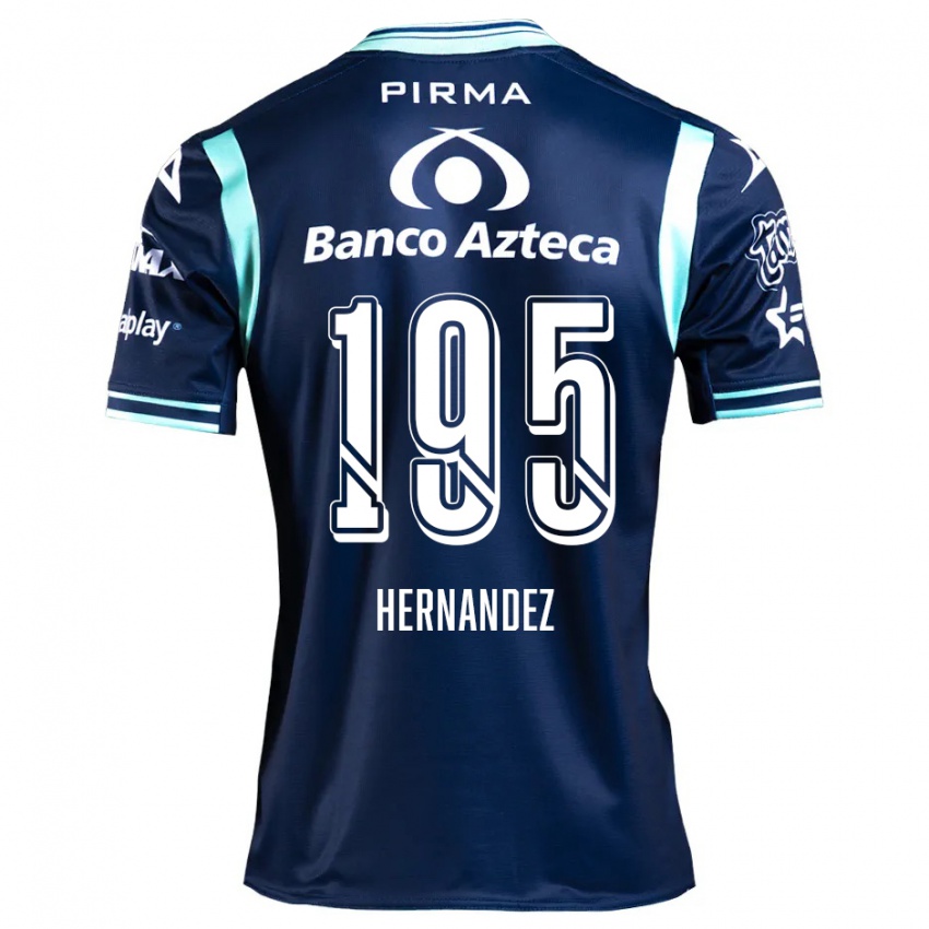 Børn Daniel Hernández #195 Marine Blå Udebane Spillertrøjer 2024/25 Trøje T-Shirt