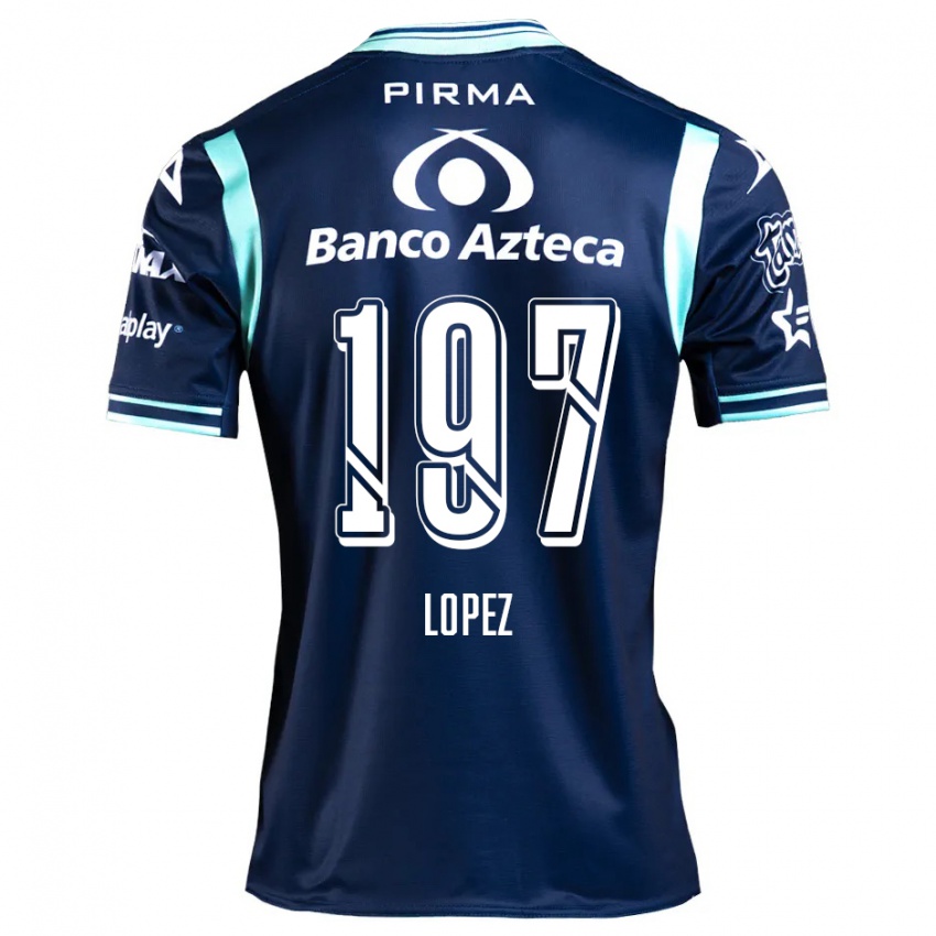 Børn Sebastián López #197 Marine Blå Udebane Spillertrøjer 2024/25 Trøje T-Shirt