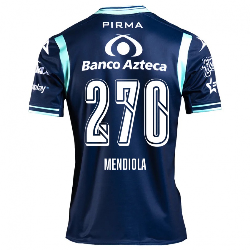 Børn Carlos Mendiola #270 Marine Blå Udebane Spillertrøjer 2024/25 Trøje T-Shirt