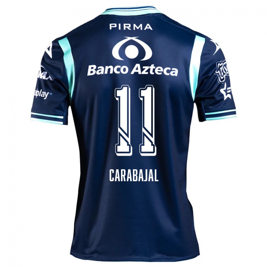 Børn Gabriel Carabajal #11 Marine Blå Udebane Spillertrøjer 2024/25 Trøje T-Shirt