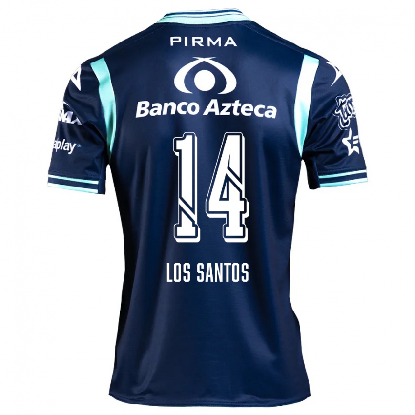 Børn Lucas De Los Santos #14 Marine Blå Udebane Spillertrøjer 2024/25 Trøje T-Shirt