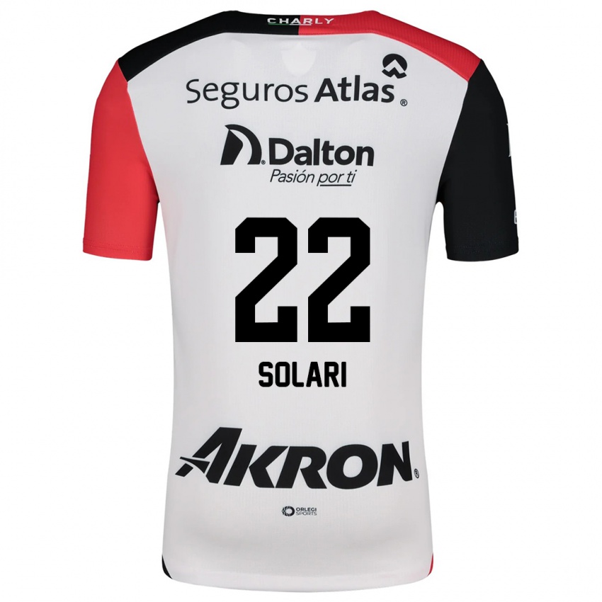 Børn Augusto Solari #22 Hvid Rød Sort Udebane Spillertrøjer 2024/25 Trøje T-Shirt