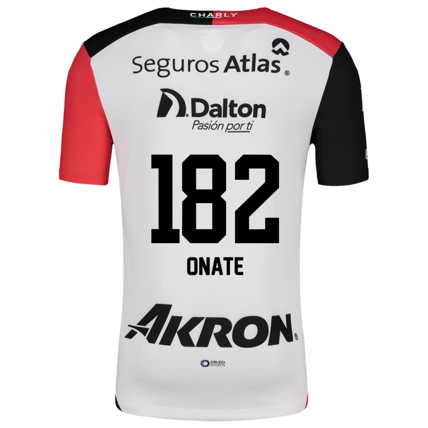 Børn Axel Oñate #182 Hvid Rød Sort Udebane Spillertrøjer 2024/25 Trøje T-Shirt