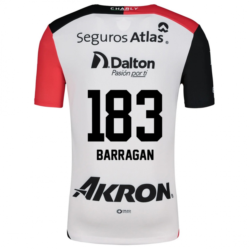 Børn Roberto Barragán #183 Hvid Rød Sort Udebane Spillertrøjer 2024/25 Trøje T-Shirt