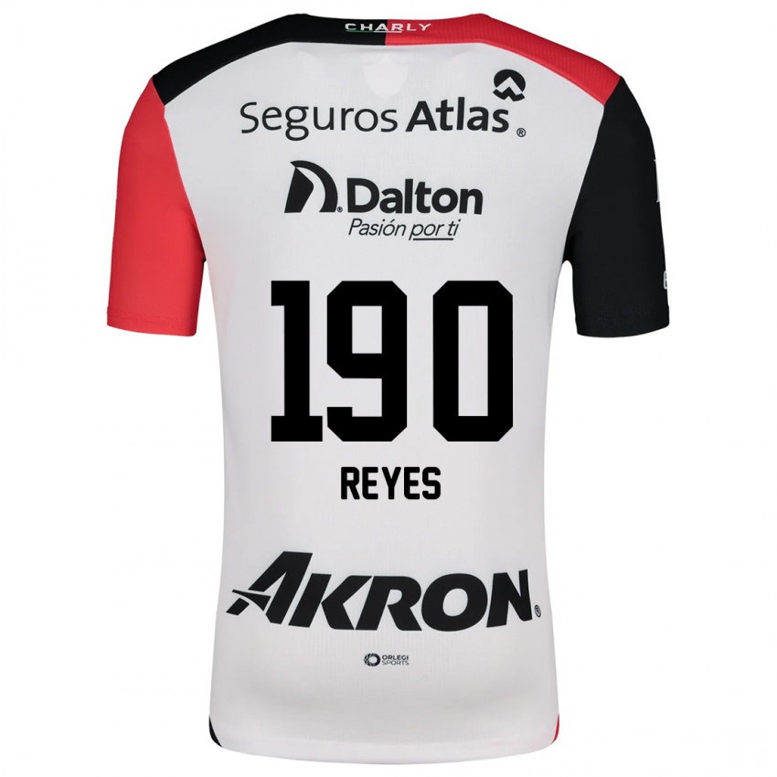 Børn Óscar Reyes #190 Hvid Rød Sort Udebane Spillertrøjer 2024/25 Trøje T-Shirt