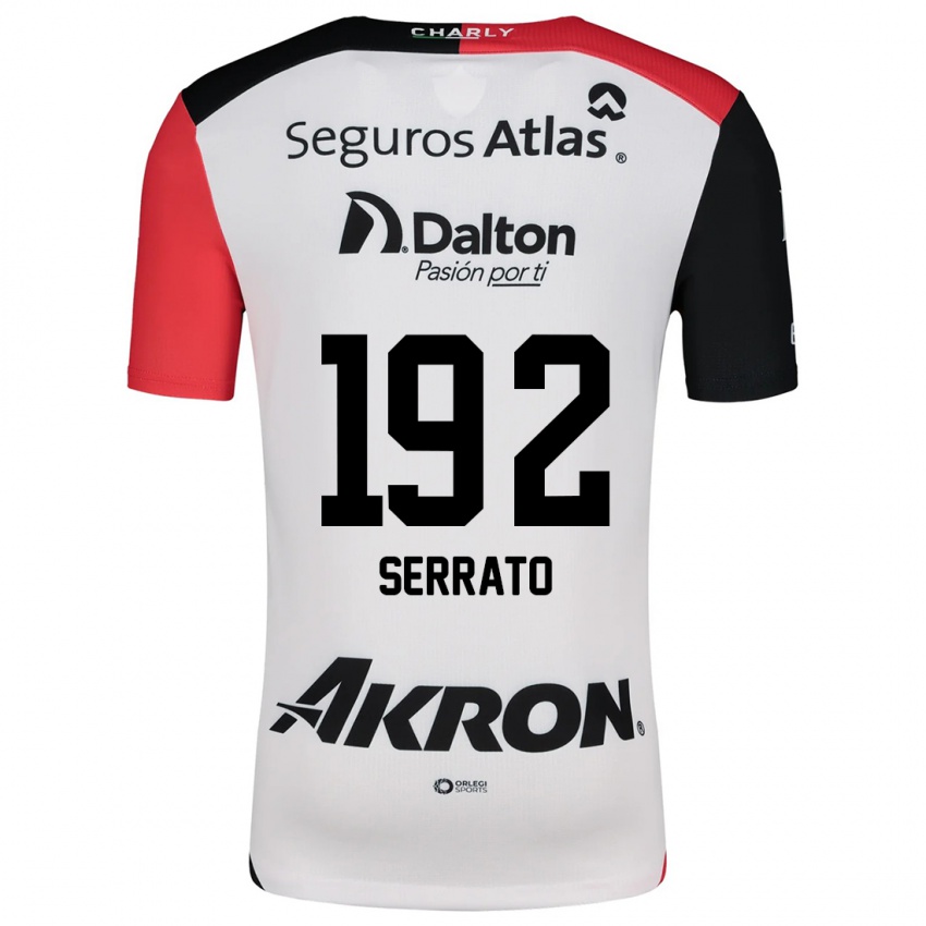 Børn Jesús Serrato #192 Hvid Rød Sort Udebane Spillertrøjer 2024/25 Trøje T-Shirt