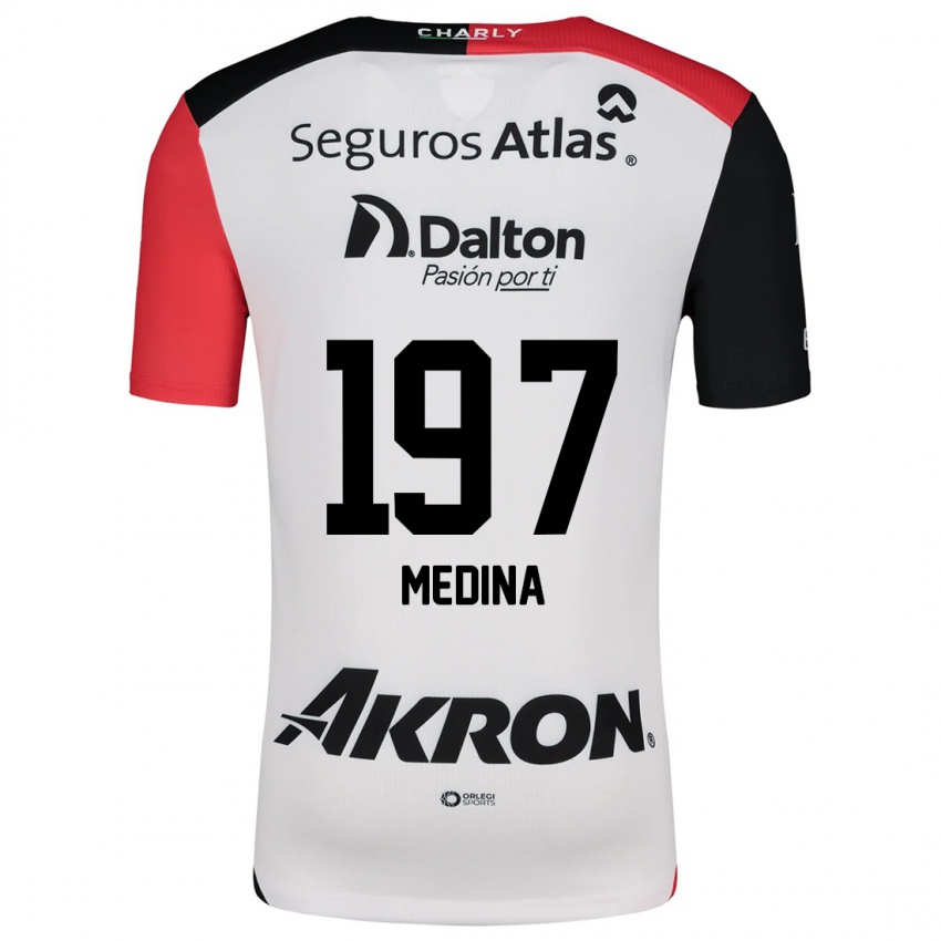 Børn Héctor Medina #197 Hvid Rød Sort Udebane Spillertrøjer 2024/25 Trøje T-Shirt