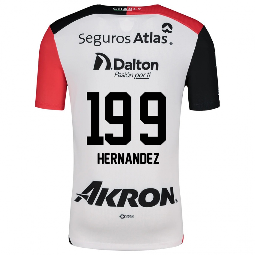 Børn Sergio Hernández #199 Hvid Rød Sort Udebane Spillertrøjer 2024/25 Trøje T-Shirt