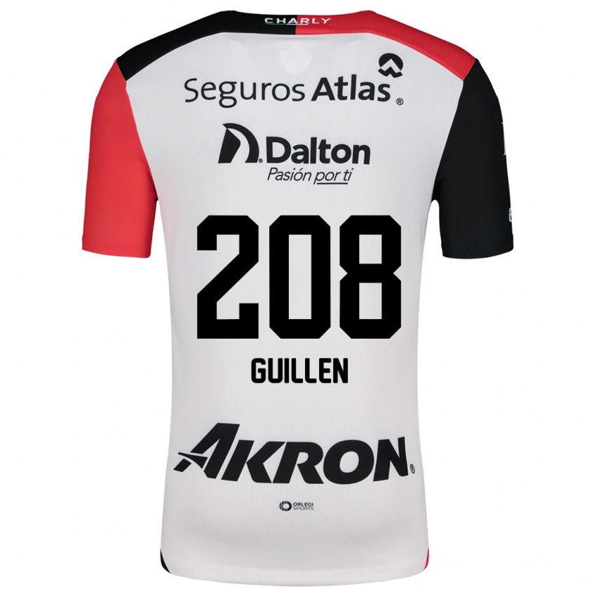 Børn Jesús Guillén #208 Hvid Rød Sort Udebane Spillertrøjer 2024/25 Trøje T-Shirt