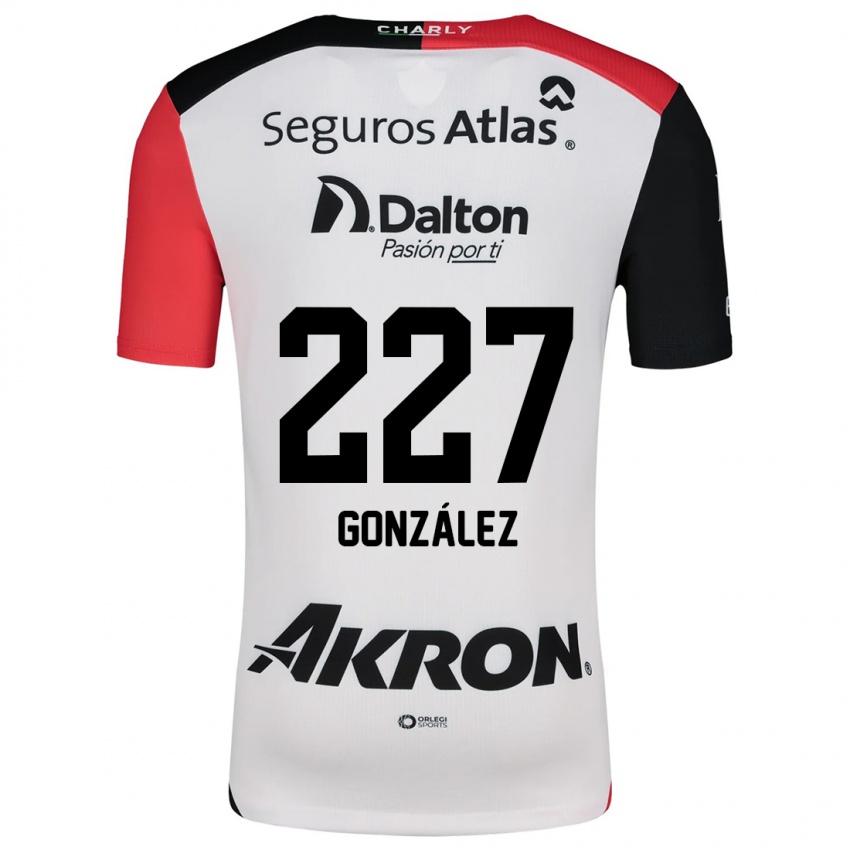 Børn Rodolfo González #227 Hvid Rød Sort Udebane Spillertrøjer 2024/25 Trøje T-Shirt