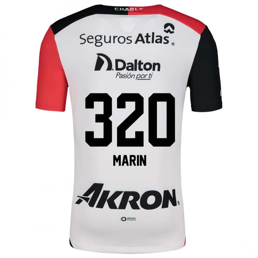 Børn Donato Marín #320 Hvid Rød Sort Udebane Spillertrøjer 2024/25 Trøje T-Shirt