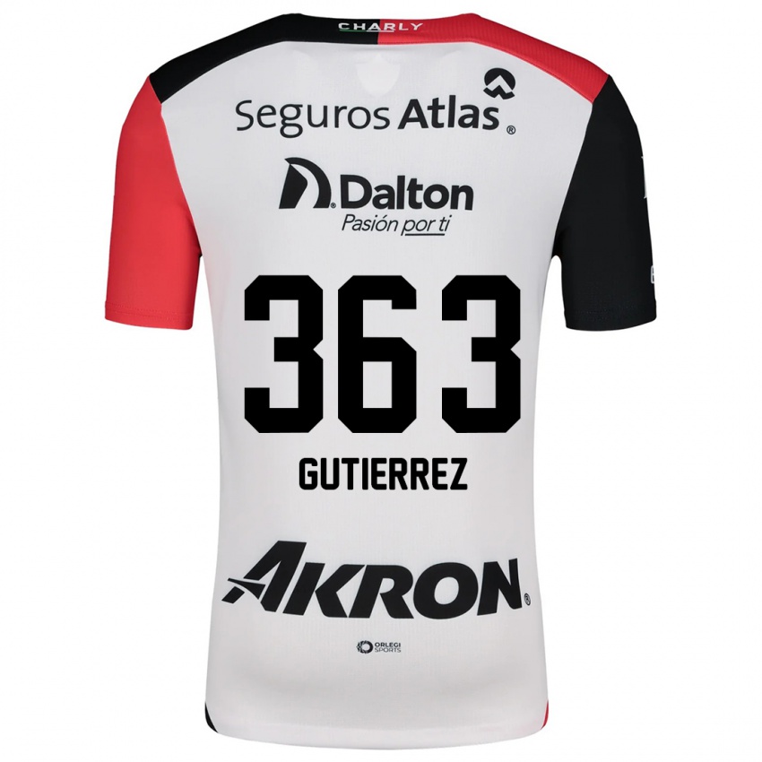 Børn Orlando Gutiérrez #363 Hvid Rød Sort Udebane Spillertrøjer 2024/25 Trøje T-Shirt