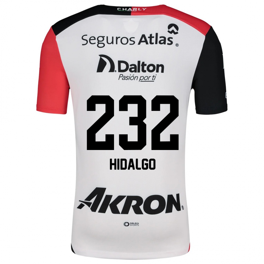 Børn Óscar Hidalgo #232 Hvid Rød Sort Udebane Spillertrøjer 2024/25 Trøje T-Shirt